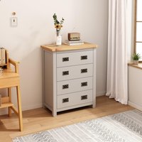 Cabinet Bits Argenta 4 Drawer Chest of Drawers Bras Drop Handle in Light Grey