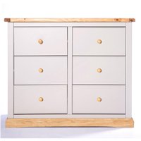 Cabinet Bits Bomporto 6 Drawer Chest of Drawers Wood Knob in Light Grey