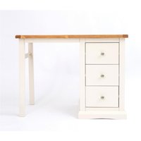 Cabinet Bits Castelli 3 Drawer Desk - Dressing Table Chrome Knob in Off-White