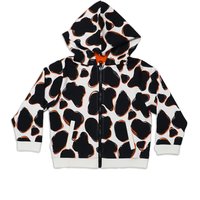 Lucy & Sam Black Cow Reversible Hooded Jacket | Size: 9-12 m
