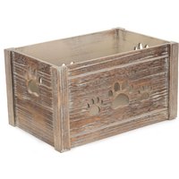 Red Hamper Dog Toy Storage Box in Brown