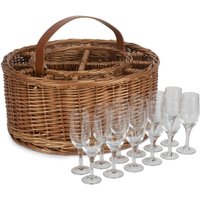 Red Hamper Wicker Light Steamed Garden Party Basket in Brown