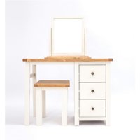 Cabinet Bits Maggiori 3 Drawer Dressing Table Set Brass Knob in Off-White