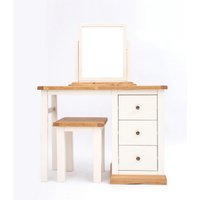 Cabinet Bits Trevi 3 Drawer Dressing Table Set Brass Knob in Off-White