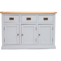 Cabinet Bits Loreo Light Grey 3 Drawer 3 Door Sideboard Brass Drop Handle