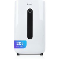 PureMate 20L/Day Portable & Compact Dehumidifier w/ 6.5 Litre Tank Capacity, Digital Display, Continuous Drainage, Laundry Drying & 24Hr Timer