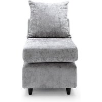 Abakus Direct Harriet Crushed Chenille Extension Unit in Light Grey