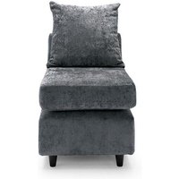 Abakus Direct Harriet Crushed Chenille Extension Unit in Dark Grey