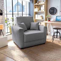 Olly Linen Single Sofa Bed Cool Mid