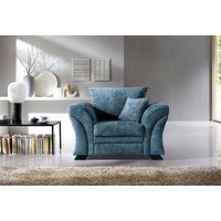 Abakus Direct Farrow Crushed Chenille Armchair in Blue