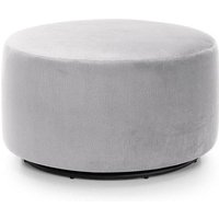 Abakus Direct Chicago Spill-Proof Velvet Swivel Footstool in Light Grey
