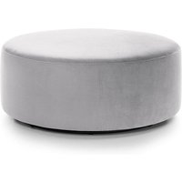 Abakus Direct Chicago Spill-Proof Velvet Large Swivel Footstool in Light Grey