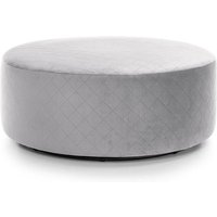 Abakus Direct Chicago Spill-Proof Velvet Large Quilted Swivel Footstool in Light Grey