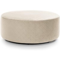 Abakus Direct Chicago Spill-Proof Velvet Large Quilted Swivel Footstool in Cream