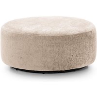 Abakus Direct Harriet Crushed Chenille Large Swivel Footstool in Cream