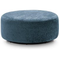 Abakus Direct Harriet Crushed Chenille Large Swivel Footstool in Dark Blue