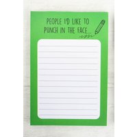 Diabolical Gifts People I'd Like To Punch Memo Pad