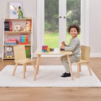 Wood Table & Two Chairs Set