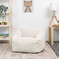 icon Kids Natalia Teddy Berber Fleece Childrens Bean Bag Armchair in Natural