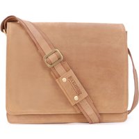 Bucklestone Men's Lancaster Large Leather Messenger Bag in Light Tan