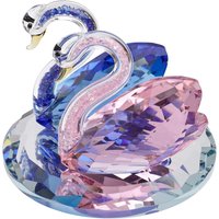 London Boutique Crystal Swan Wedding Pink Blue Figurine Ornaments for Living Room in Clear | Size: 1000L