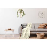 Smart Living Luxury Thick Faux Fur Mink Throw Blanket - Soft Fleece for Sofa & Bed in Cream | Size: 200 cm x 240 cm