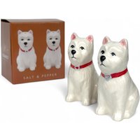 Animal Crackers West Highland Terrier Ceramic Salt & Pepper Shaker Set in White