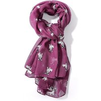 Animal Crackers Women's French Bulldog Frenchie Dog Design Lightweight Scarf in Purple