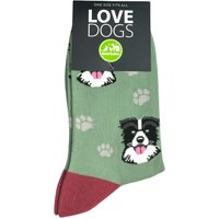Animal Crackers Women's Border Collie Design Socks, Plush 80% Cotton Mix, Novelty Dog Lover Gift