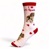 Animal Crackers Women's I Love King Charles Spaniels Socks, Quality Cotton Mix, Novelty Spaniel Dog Lover Gift