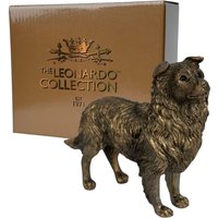 Animal Crackers Border Collie Dog Figurine, Leonardo Reflections Bronzed, Gift Boxed in Bronze