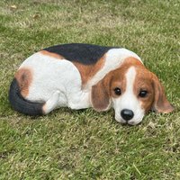 Animal Crackers Realistic Laying Beagle Dog Figurine Home Decoration Or Memorial