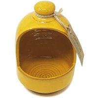 Verano Spanish Ceramics Selena Glazed Hand Dipped Solid Colour Kitchen Dining Salt Pig (D) 11cm in Yellow