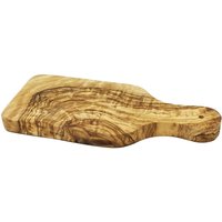 Verano Spanish Ceramics Olive Wood Grained Rustic Small Serving Board w/ Handle L 23cm W 10cm in Natural