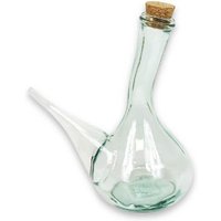 Verano Spanish Ceramics Glass Spanish Porron Decanter/Pourer with Cork 500ml 17cm W x 21cm H in Clear | Size: 17 cm W x 21 cm H