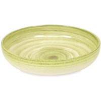 Verano Spanish Ceramics Pastel Beach Hand Painted Kitchen Dining Table Large Bowl 27cm (Diam) in Green