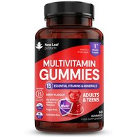 New leaf health Chewable Vegan Multivitamin Gummies - 60 Sugar Free Multivitamins for Men & Woman in Red