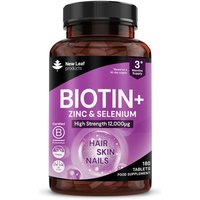 New leaf health Biotin Hair Growth Vitamins 12000 mcg - With Zinc & Selenium in Purple