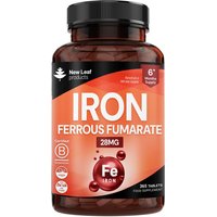 New leaf health Gentle Iron Tablets 28mg - Ferrous Fumarate Iron Supplements 6 Month Supply in Orange