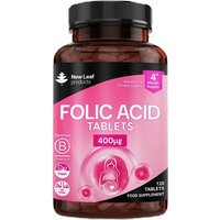 New leaf health Women's New Leaf Folic Acid Tablets 400mcg - 120 High Strength Pregnancy Vitamins in Dusty Pink