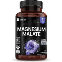 New leaf health Magnesium Malate Capsules (120) High Strength 1200mg Bones & Sleep Support Vegan in Purple