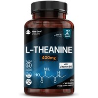 New leaf health L-Theanine Enriched with Vitamin B6 - 120 High Strength 400mg Vegan Capsules in Dark Blue