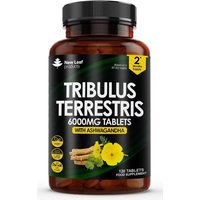 New leaf health Have one to sell? Sell it yourself Tribulus Terrestris 6000mg High Strength 120 Tablets Enriched with Ashwagandha in Dark Green