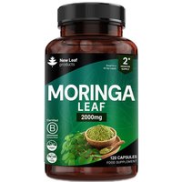 New leaf health Moringa Leaf Capsules - High Strength 2000mg Pure Moringa Extract & Powder - 120 Vegan Capsules in Green