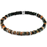 ANCHOR & CREW Men's Innot Silver & Stone Bracelet in Red | Size: 19 cm