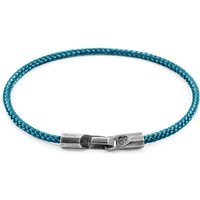 ANCHOR & CREW Men's Talbot Silver & Rope Bracelet in Blue | Size: 23 cm