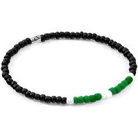 ANCHOR & CREW Men's Henry Silver & Glass SKINNY Bracelet in White | Size: 23 cm
