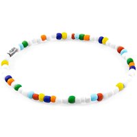ANCHOR & CREW Men's Jack Silver & Glass SKINNY Bracelet in White | Size: 21 cm