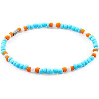 ANCHOR & CREW Men's Oscar Silver & Glass SKINNY Bracelet in Blue | Size: 19 cm