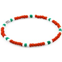 ANCHOR & CREW Men's Oscar Silver & Glass SKINNY Bracelet in Red | Size: 23 cm
